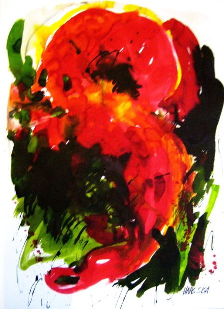 GARTENSCHAU, Gartenbewohner 7, Aquarell, 88 x 62 cm